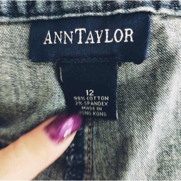 Ann Taylor Jeans Women's 12 Side Zip Flat Waistband Flat Pockets Straight Blue - Picture 4 of 11